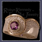 14 Karat Yellow Gold, Sterling Silver and Amethyst 'Cosmo' Ring Image