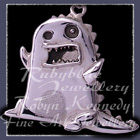Sterling Silver and Jade Dinosaur Pendant Image