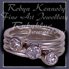 14 Karat Yellow Gold, Sterling Silver and Evergreenw Topaz 'Renew' Ring Image
