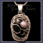 Sterling Silver, 14 karat Gold, Smokey Quartz, Opal and Diamond 'Dreamers Rock' Pendant Image