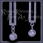 Argentium Silver, Sterling Silver and White Topaz 'Exclaim' Earrings Image
