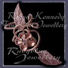 !4 Karat White and Yellow Gold accented with Diamonds, Flower Style Earcuff Image