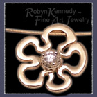 18 Karat Yellow and White Gold and Diamond 'Flower Power' Slider Pendant Image