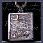 14 Karat Gold and Sterling Silver 'Jaylin's' Grass Cross Pendant Image