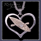 10 Karat Gold and Sterling Silver 'Kayak Heart' Pendant Image
