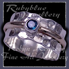 14 Karat Yellow Gold, Sterling Silver and Evergreenw Topaz 'Renew' Ring Image