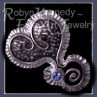 Sterling Silver and Garnet, Red Rose Nimination Pin Image