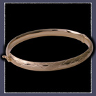 Diamond Cut 14 Karat Gold Bangle Bracelet Image