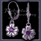Forget-Me-Not Sterling Silver Single Bloom Euroback Earrings