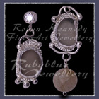 Sterling Silver, Great Lakes Beach Glass, Cubic Zirconia and Labradorite Earrings Image