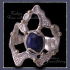 10 Karat Yellow Gold, Sterling Silver and Lapis Lazuli 'Amore' Ring Image