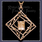 14 Karat Yellow & White Gold, Rutilated Quartz and Diamonds 'Aurora' Pendant Image