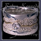 18 Karat Yellow Gold, Sterling Silver and White Sapphire 'Decadence' Ring Image