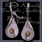 10 Karat Yellow Gold, Sterling Silver & Honey Topaz 'Dreamland' Earrings Image