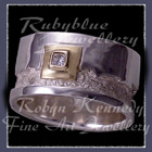 18 Karat Yellow Gold, Sterling Silver and Diamond 'Forever' Ring Image
