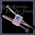 Sterling Silver and Paraiba Blue Topaz 'Fantasy' Bangle / Bracelet Image