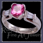 18 Karat White Gold, Mystic Pink Topaz and Diamonds 'Femme Fatale' Ring Image
