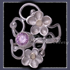 10 Karat Yellow Gold and Sterling Silver 'Feelin' Groovy' Lavendar Cubic Zirconia Ring Image