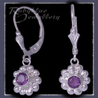Sterling Silver and Amethyst 'Gemburst' Earrings Image