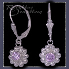 Sterling Silver and Lavendar Cubic Zirconia 'Gemburst' Earrings Image