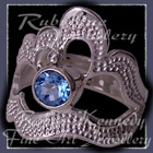 Argentium Sterling Silver and Ice Blue Topaz 'Grace' Ring Image