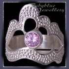 Sterling Silver and Swarovski Lavendar Cubic Zirconia 'Grace' Ring Image