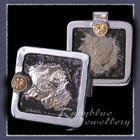 18 Karat Yellow Gold, Sterling Silver & Honey Topaz 'Midas Touch' Cufflinks Image
