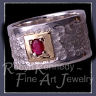 18 Karat Yellow Gold, Sterling Silver and Ceylon Blue Sapphire 'Freedom' Ring image