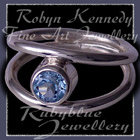 Sterling Silver and Genuine Sky Blue Topaz 'Iris' Ring Image