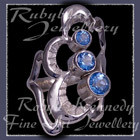 Sterling Silver and Ice Blue Topaz 'Past, Present, Future' Ring Image