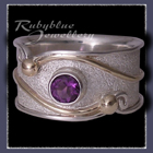 10 Karat Yellow Gold, Sterling Silver and Amethyst 'Serenity' Ring Image