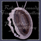 Fine, Sterlium & Sterling Silver, Grey Lace Agate & Cubic Zirconia's 'Silver Spirit' Pendant Image