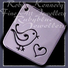 Argentium Silver 'Tweet Heart' Tag Pendant Image