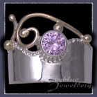 10 Karat Yellow Gold, Sterling Silver and Lavendar Cubic Zirconia 'Twilight' Ring Image
