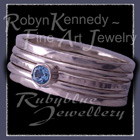 Sterling Silver and Turquoise Topaz 'Twinkles' Stacker Ring Set Image