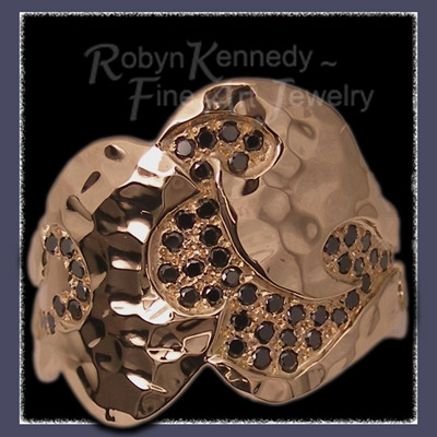 Gold and Black Diamonds 'Flames' Ring Image