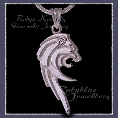 Solid sterling Silver 'Roaring Lion' Pendant Image