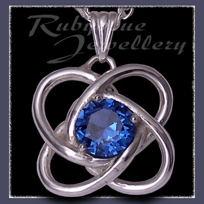 Sterling Silver and Swarovski Blue Zircon 'Amity' Pendant Image