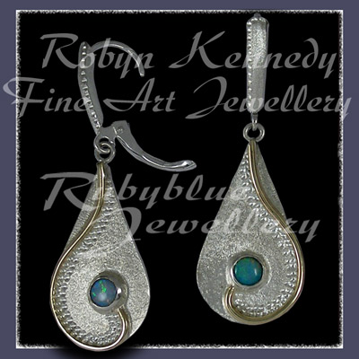 10 Karat Yellow Gold, Sterling Silver and White Topaz 'Dreamland' Earrings Image
