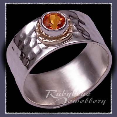 Argentium Silver and Teal Blue Topaz 'Charisma' Ring Image