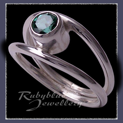 Sterling Silver and Genuine Rainforest Green Topaz 'Iris' Ring Image