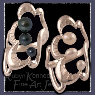 Sterling Silver and South Sea Pearl 'Purlesque' Rings Image