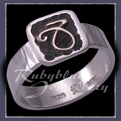 Sterling Silver and 14 Karat Yellow Gold 'Capricorn'  Ring Image