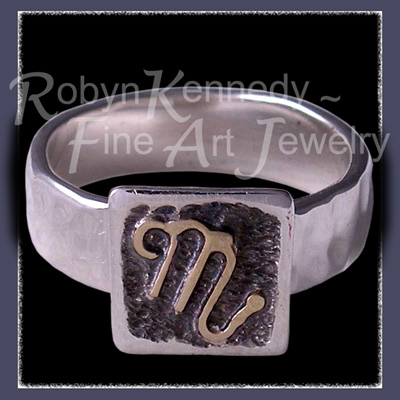 Sterling Silver and 14 Karat Yellow Gold 'Scorpio'  Ring Image